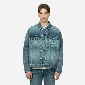 Jeans jakna Evisu moška - modra. Jakna iz kolekcije Evisu. Prehoden model