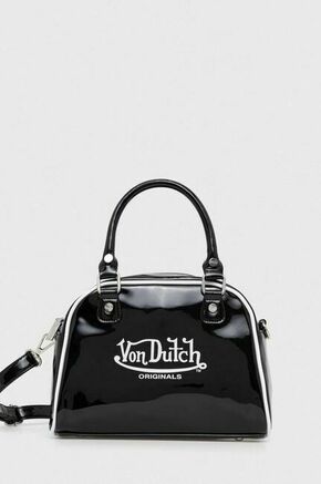 Torbica Von Dutch črna barva - črna. Majhna nakupovalna torbica iz kolekcije Von Dutch. Model na zapenjanje
