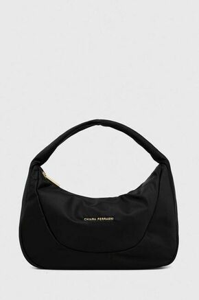 Torbica Chiara Ferragni črna barva - črna. Srednje velika torbica iz kolekcije Chiara Ferragni. Model na zapenjanje