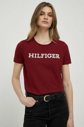 Bombažna kratka majica Tommy Hilfiger bordo barva - bordo. Kratka majica iz kolekcije Tommy Hilfiger