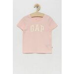 Otroška bombažna kratka majica GAP roza barva - roza. Otroške kratka majica iz kolekcije GAP. Model izdelan iz tanke, elastične pletenine.