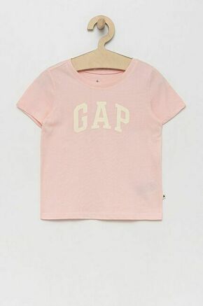 Otroška bombažna kratka majica GAP roza barva - roza. Otroške kratka majica iz kolekcije GAP. Model izdelan iz tanke