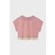 Otroška bombažna kratka majica Mayoral roza barva - roza. Otroške kratka majica iz kolekcije Mayoral. Model izdelan iz tanke, elastične pletenine. Model iz izjemno udobne bombažne tkanine.