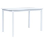 Greatstore Jedilna miza bela 114x71x75 cm trden les kavčukovca