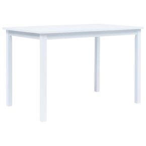Greatstore Jedilna miza bela 114x71x75 cm trden les kavčukovca