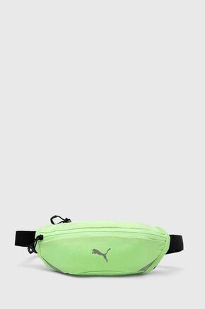 Torbica za okoli pasu Puma zelena barva - zelena. Pasna torbica iz kolekcije Puma. Model narejen iz blaga z odsevnimi elementi.