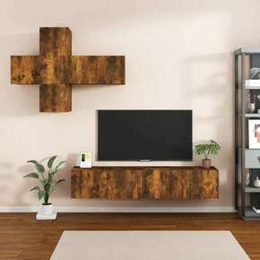 VidaXL Komplet TV omaric 7-delni dimljen hrast konstruiran les
