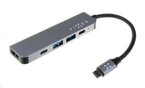 FIXED 5-portni aluminijasti USB-C Mini HUB za prenosnike in tablične računalnike