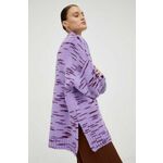 Pulover s primesjo volne Samsoe Samsoe ženski, vijolična barva - vijolična. Pulover iz kolekcije Samsoe Samsoe. Model izdelan iz vzorčaste pletenine. Model iz mehke in na otip prijetne tkanine.