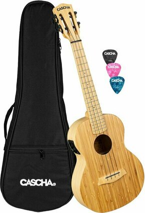 Cascha HH 2314E Bamboo Tenor ukulele Natural