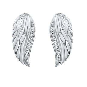 Silvego Bleščeči srebrni uhani Angelska krila s cirkoni Lasha FW10187E srebro 925/1000