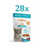 Calibra Life hrana za mačke, Sterilised, koščki race v omaki, 28 x 85 g
