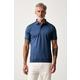 Karl Lagerfeld polo majica moška bombažna mornarsko modra 563200.745001