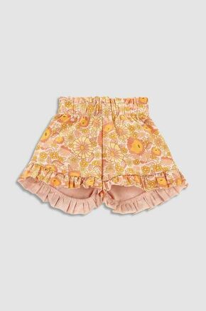 Kratke hlače za dojenčka Coccodrillo oranžna barva - oranžna. Kratke hlače za dojenčka iz kolekcije Coccodrillo. Model izdelan iz vzorčaste tkanine.