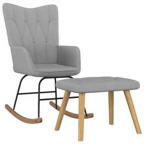 Shumee Gugalni stol s stolčkom svetlo sivo blago