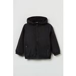 Otroška jakna OVS črna barva - črna. Otroška Jakna iz kolekcije OVS. Nepodloženi model izdelan iz materiala s potiskom.