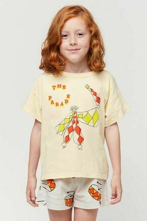 Otroška bombažna kratka majica Bobo Choses rumena barva - rumena. Otroške kratka majica iz kolekcije Bobo Choses