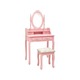 VIDAXL Mizica za ličenje s stolčkom roza 75x69x140 cm les pa
