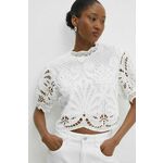 Majica Answear Lab ženska, bela barva - bela. Bluza iz kolekcije Answear Lab izdelana iz luknjičastega materiala. Model iz izjemno udobne bombažne tkanine.