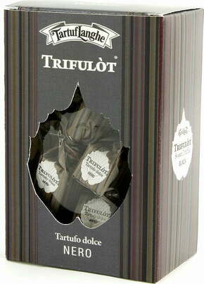 Tartuflanghe Tartufo - darilna škatla s čokoladnimi pralinami (črna) - 105 g