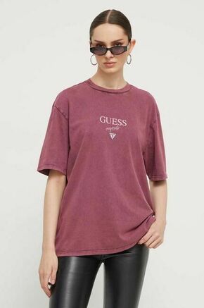 Bombažna kratka majica Guess Originals vijolična barva - vijolična. Kratka majica iz kolekcije Guess Originals
