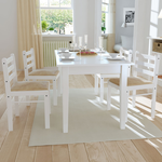 vidaXL Set 4 lesenih kvadratnih jedilnih stolov bele barve