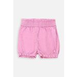 Otroške bombažne kratke hlače Coccodrillo roza barva - roza. Otroški kratke hlače iz kolekcije Coccodrillo. Model izdelan iz gladke tkanine. Bombažen, udoben material.