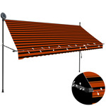 shumee Ročno zložljiva tenda z LED lučmi 300 cm oranžna in rjava