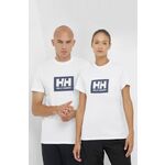 Helly Hansen bombažna majica - bela. T-shirt iz zbirke Helly Hansen. Model narejen iz tanka, elastična tkanina.