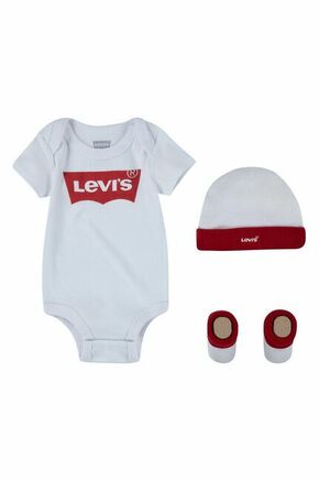 Komplet za dojenčka Levi's bela barva - bela. Komplet za dojenčka iz kolekcije Levi's. Model izdelan iz mehke pletenine.