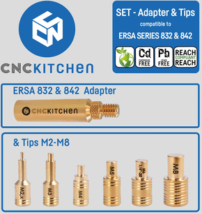 CNC Kitchen Pripomočki za taljenje + adapterji Ersa 832 in 842 - 1 set.