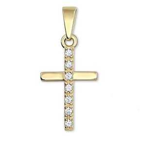 Brilio Obesek križ iz rumenega zlata s kristali 249 001 00565 - 0