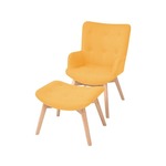 VIDAXL Fotelj s stolčkom za noge rumeno blago