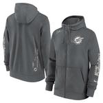 Miami Dolphins Nike Cotton Full-Zip Fleece Iron Grey jopica s kapuco, velikost M