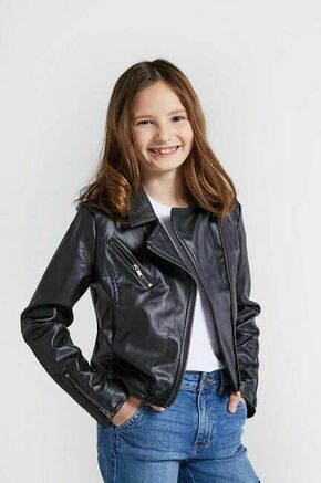 Otroška biker jakna Coccodrillo črna barva - črna. Otroški Biker jakna iz kolekcije Coccodrillo. Nepodložen model