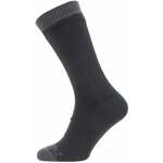 Sealskinz Waterproof Warm Weather Mid Length Sock Black/Grey S Kolesarske nogavice