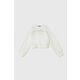 Otroški pulover Sisley bela barva - bela. Otroški pulover iz kolekcije Sisley, izdelan iz pletenine z nalepko. Model iz izjemno udobne tkanine z visoko vsebnostjo bombaža.