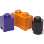 LEGO škatle za shranjevanje Multi-Pack 3 kosi - vijolična, črna, oranžna