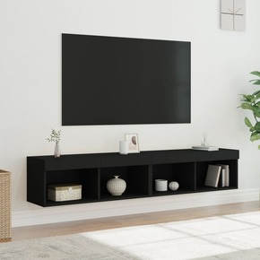 Vidaxl TV omarice z LED lučmi 2 kosa črna 80x30x30 cm