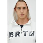Športni pulover Burton Crown bela barva - bela. Športni pulover s kapuco iz kolekcije Burton. Model z zapenjanjem na zadrgo, izdelan iz posebne kolekcije Wechterowicz Rafala za Medicine.