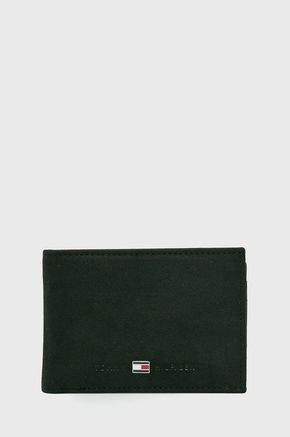 Tommy Hilfiger usnjena denarnica Johnson Mini - črna. Mala denarnica iz kolekcije Tommy Hilfiger. Model izdelan iz naravnega usnja.