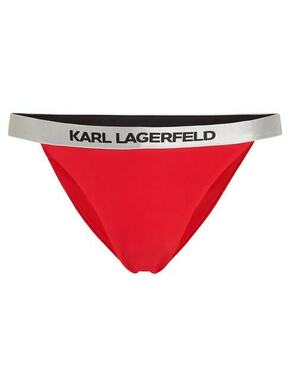 Spodnji del kopalk Karl Lagerfeld rdeča barva - rdeča. Spodnji del kopalk iz kolekcije Karl Lagerfeld. Model izdelan iz enobarvnega materiala.