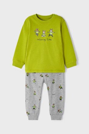 Otroška pižama Mayoral zelena barva - zelena. Otroška Pižama iz kolekcije Mayoral. Model izdelan iz pletenine.