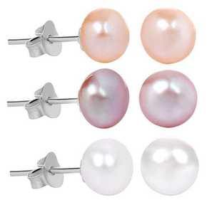 JwL Luxury Pearls Set s popustom 3 parov bisernih uhanov - bela
