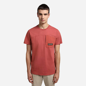 Bombažna kratka majica Napapijri rdeča barva - rdeča. Kratka majica iz kolekcije Napapijri. Model izdelan iz enobarvne pletenine. Izjemno udoben material