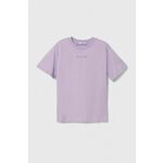 Bombažna kratka majica Pinko Up vijolična barva - vijolična. Otroške kratka majica iz kolekcije Pinko Up. Model izdelan iz pletenine. Model iz izjemno udobne bombažne tkanine.