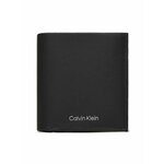 Calvin Klein Velika moška denarnica Ck Must Trifold 6Cc W/ Coin K50K511382 Črna