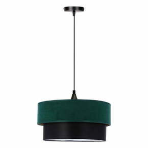 Modrozelena/črna viseča svetilka s tekstilnim senčnikom ø 35 cm Solanto – Candellux Lighting