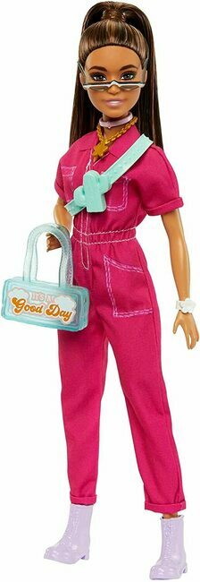 Modna punčka Mattel Barbie Deluxe - v hlačnem kombinezonu