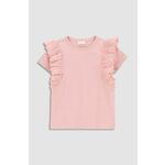 Otroška kratka majica Coccodrillo roza barva - roza. Otroške kratka majica iz kolekcije Coccodrillo. Model izdelan iz tanke, rahlo elastične pletenine.